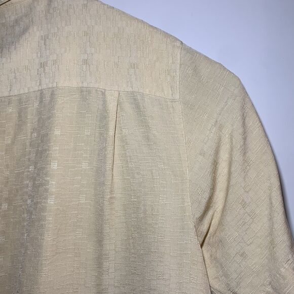 Brandini 100% Silk Mens Short Sleeve Shirt Preppy Formal Vacation Size Large - Picture 11 of 15